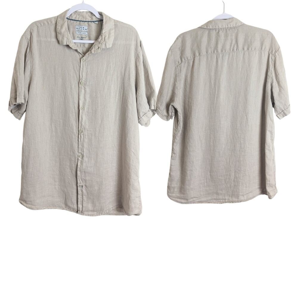 Ike Behar Carolinen Luxe Travel Button Down Top Extra Large Men's